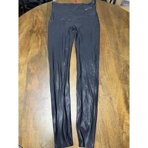 Spanx Moto Black Leggings XL